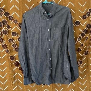 Vintage J. Crew men’s slim fit grey chambray button down shirt